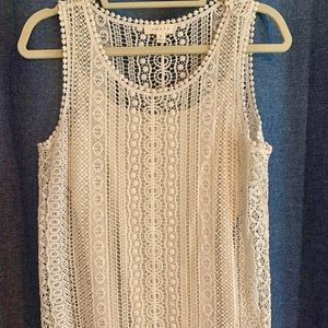 Never worn beautiful lace tank with camisol